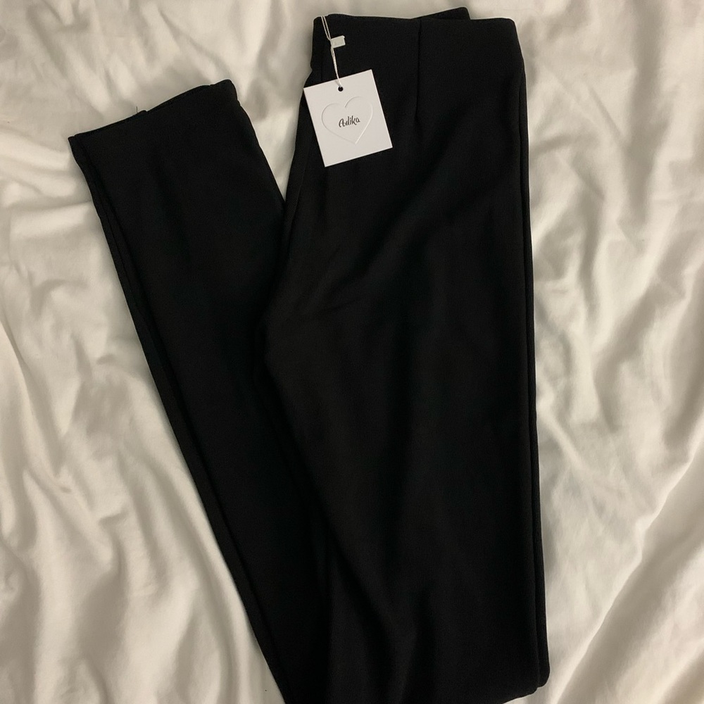 adika black lower spilt hem pants
